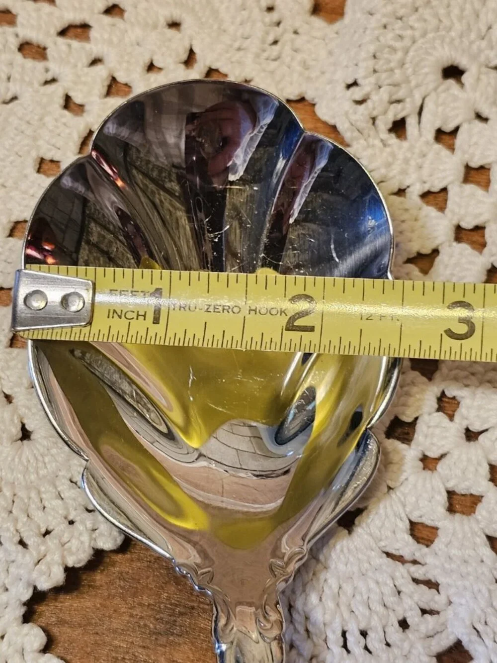 Vintage  Louisiana Oneida Community Flower Scalloped Serving Replacement Spoon